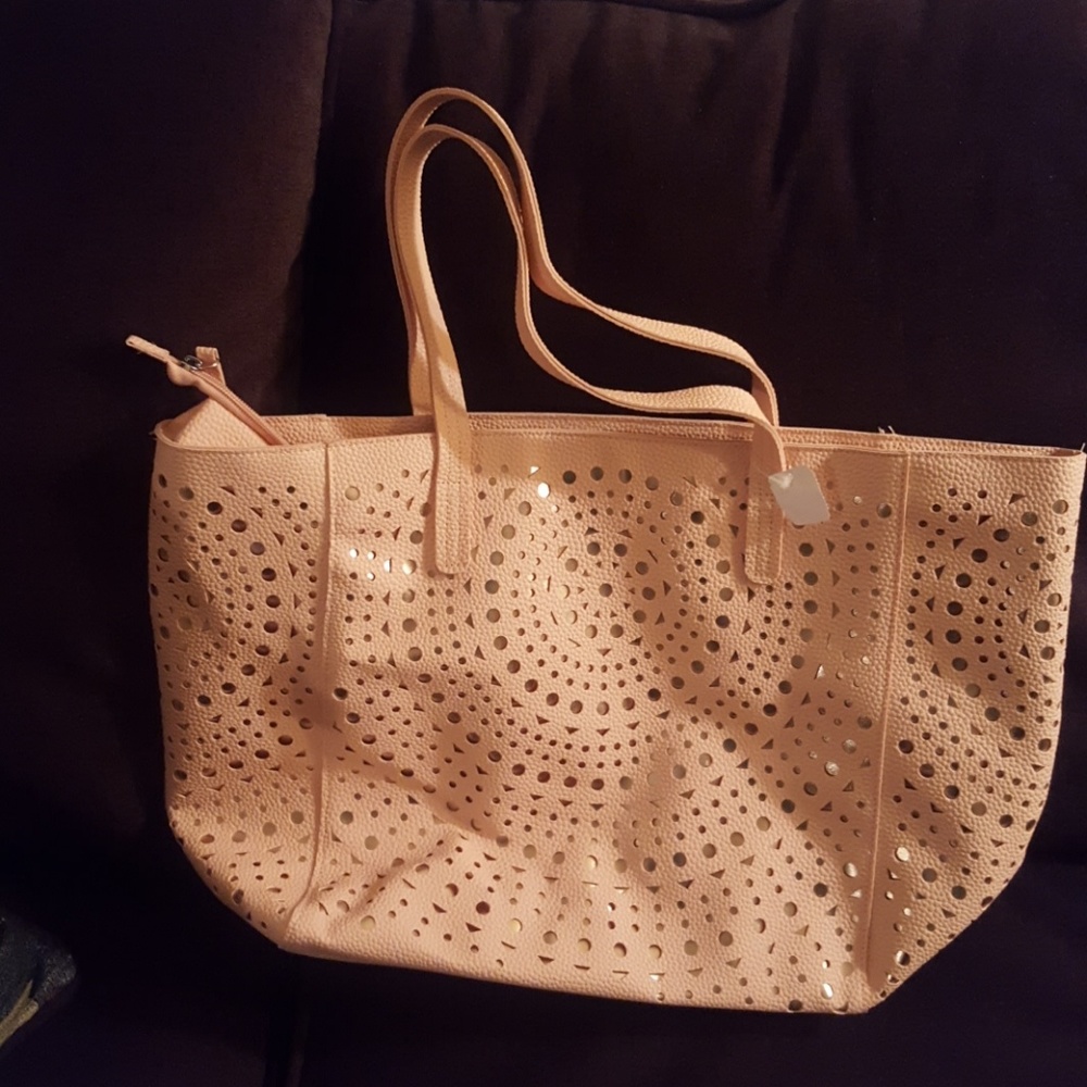 Pale Pink and Gold Extra Large Tote Bag